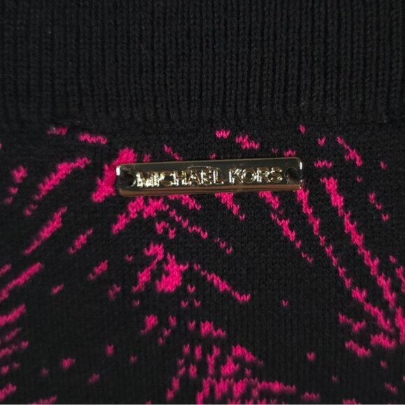 NWT MICHAEL KORS Women‎ Two Pieces Set Top/Skirt Knit Electric Pink/Black - Picture 8 of 12
